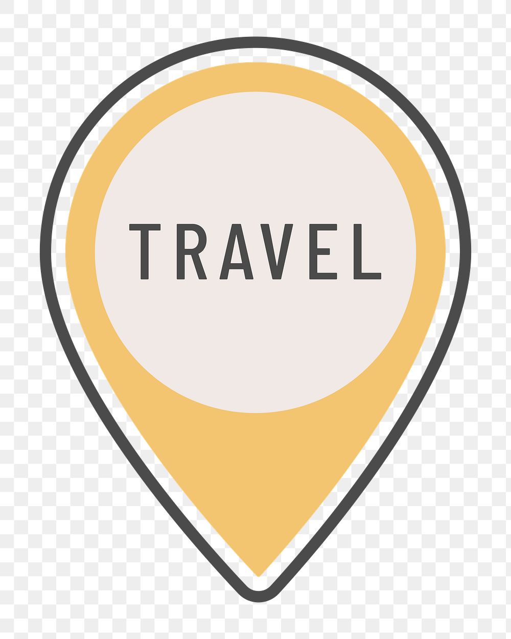 PNG yellow location pin icon, transparent background