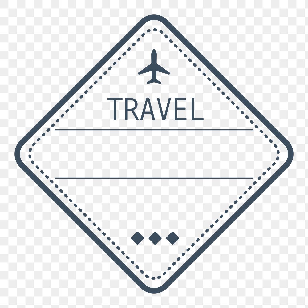 PNG green geometric travel badge, transparent background