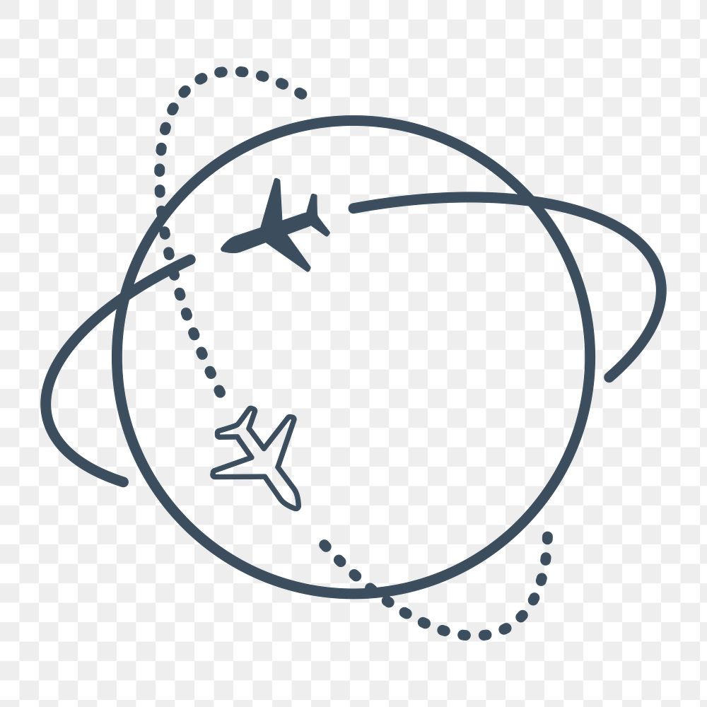 PNG round plane flying icon, transparent background