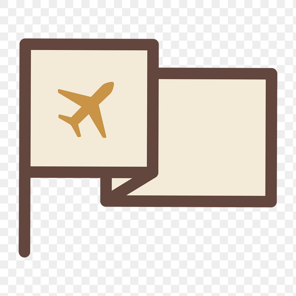 PNG brown travel flag icon, transparent background