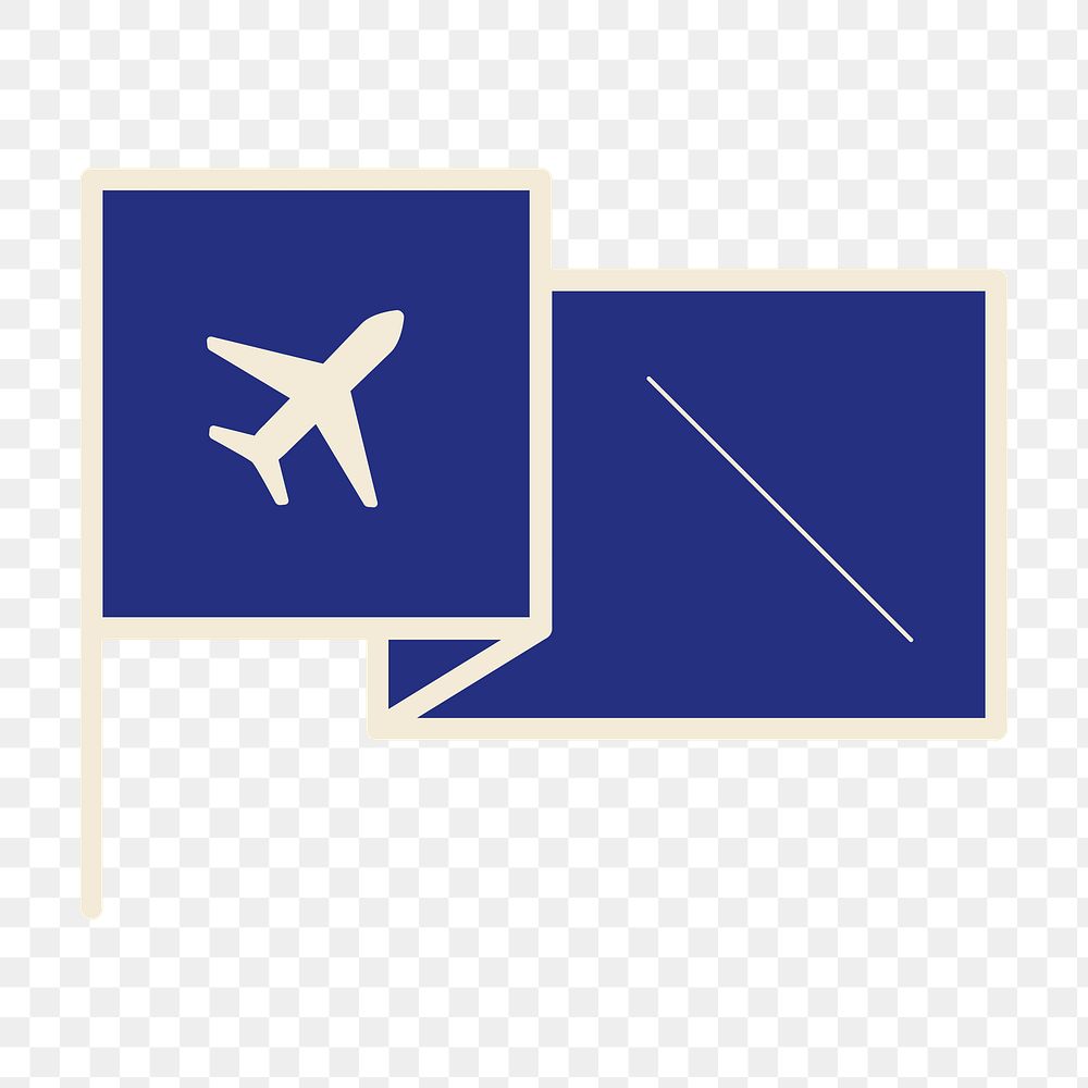 PNG blue travel flag icon, transparent background