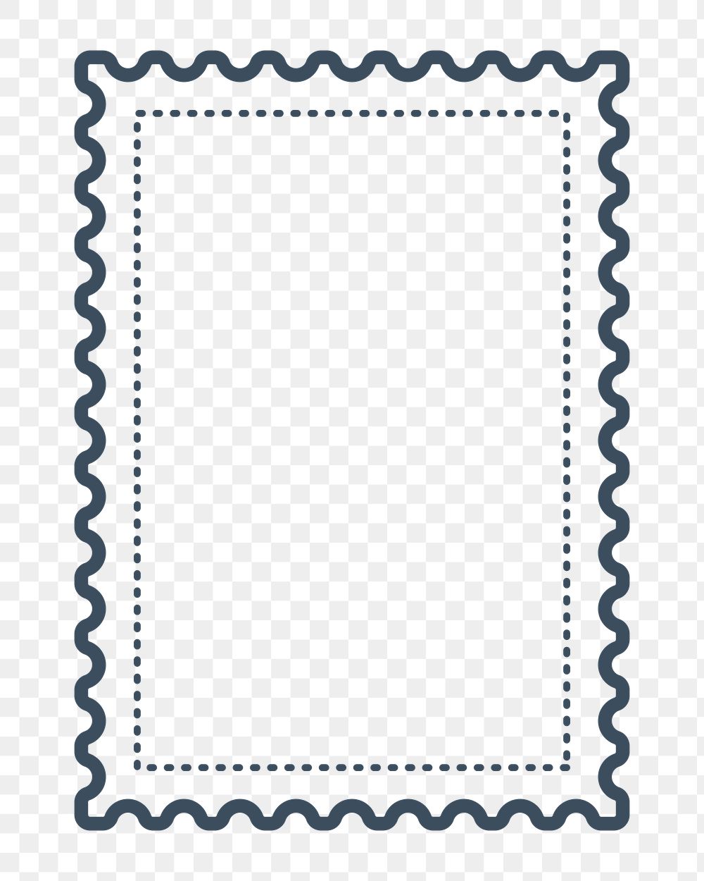 PNG rectangle postage stamp element, transparent background