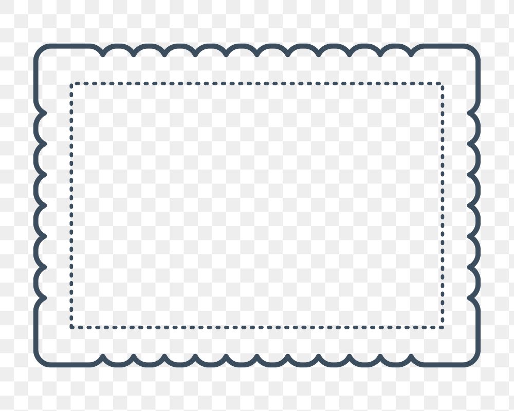 PNG rectangle postage stamp element, transparent background