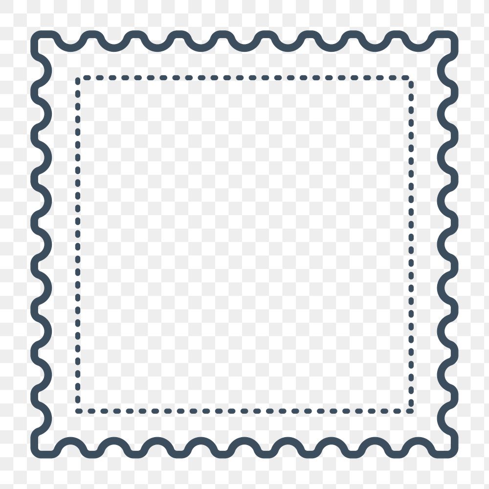 PNG square postage stamp element, transparent background