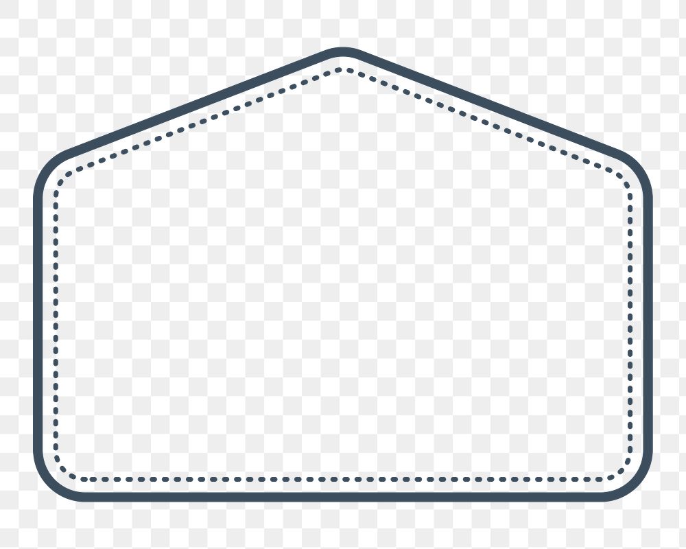 PNG simple pentagon outline badge, transparent background