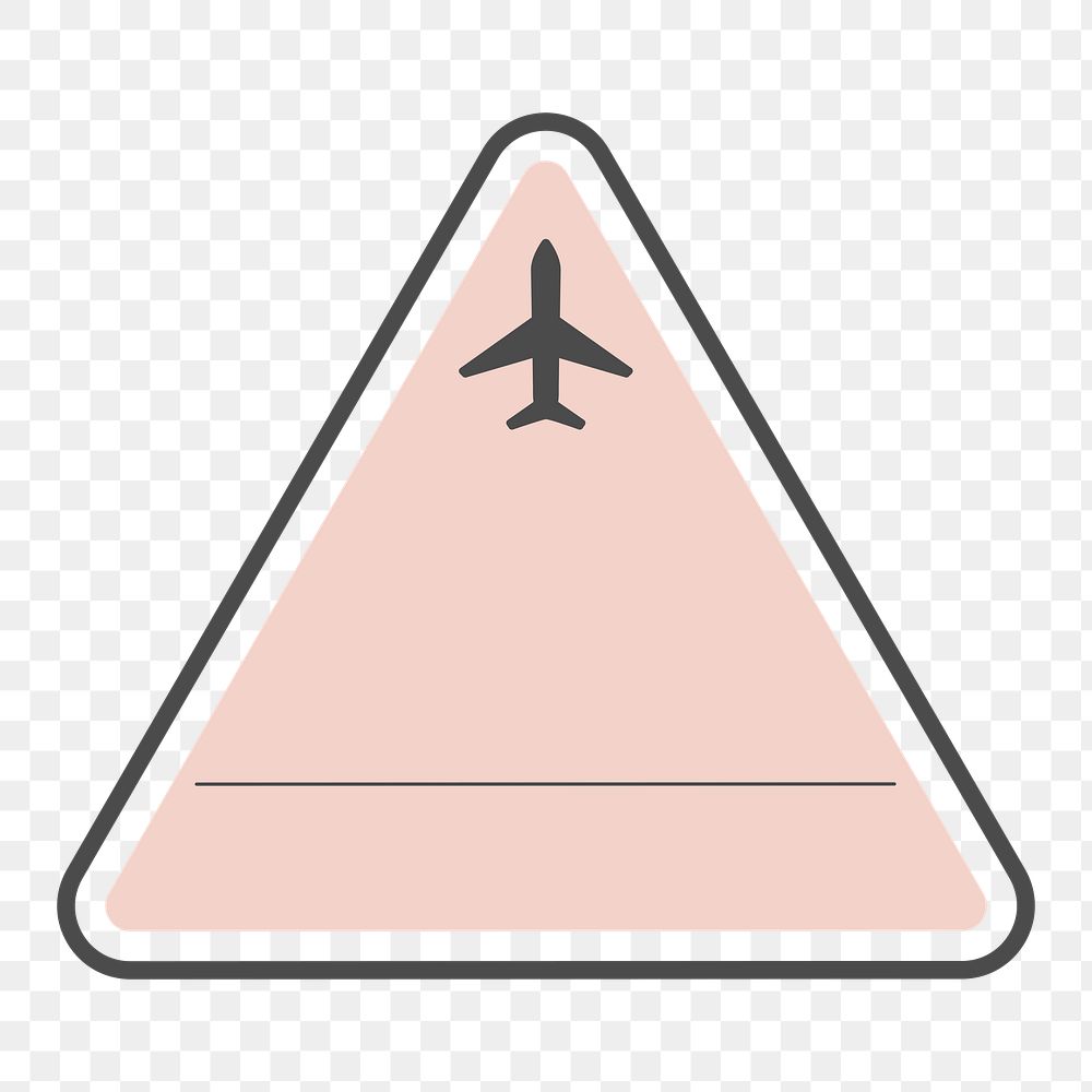 PNG pink airport triangle badge, transparent background