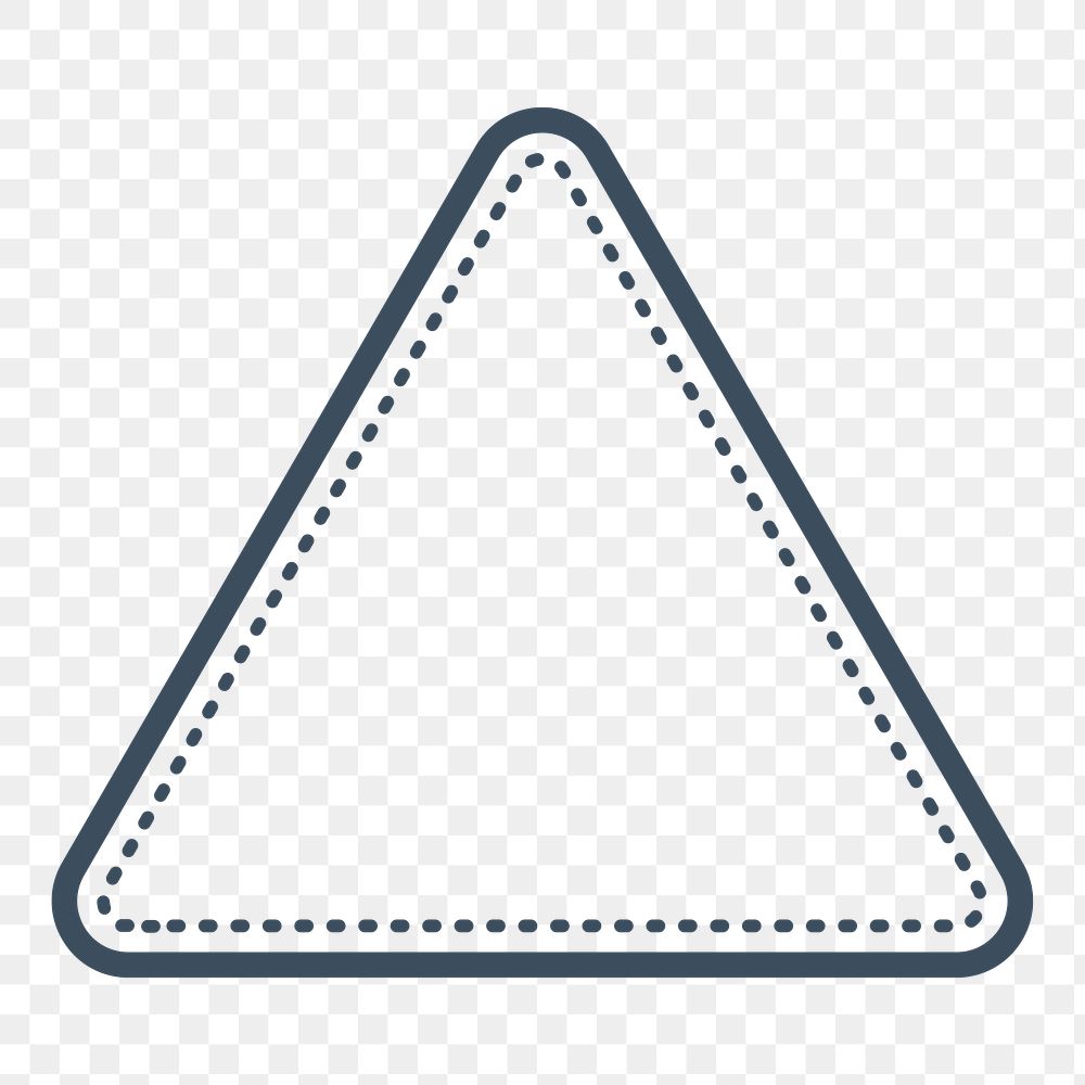 PNG simple triangle outline badge, transparent background