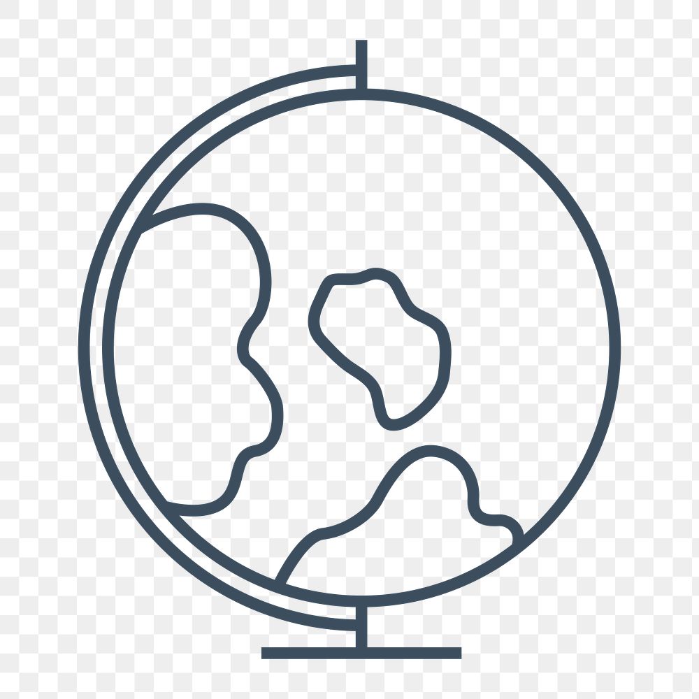 PNG earth globe model icon, transparent background