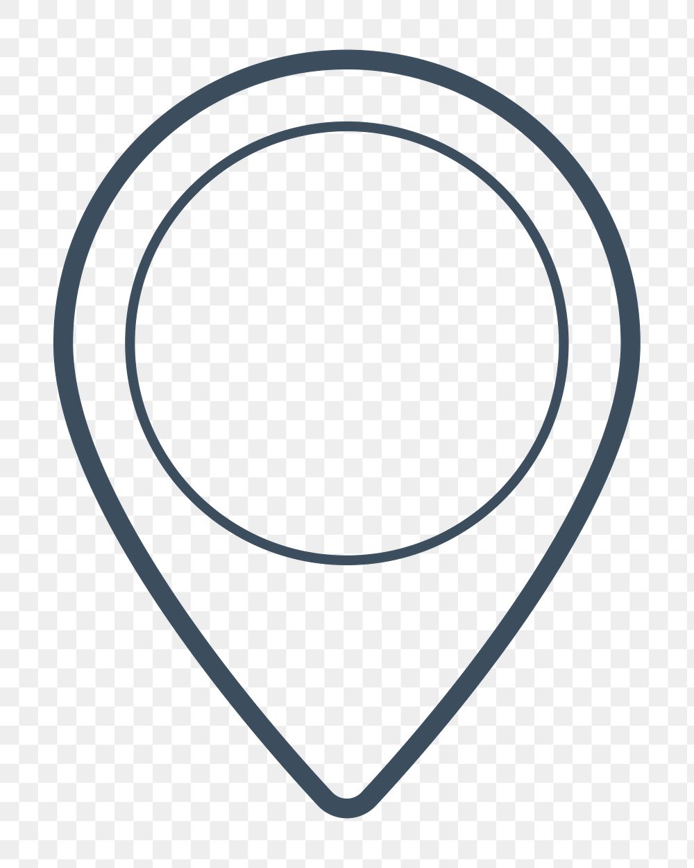 PNG location pin outline icon, transparent background