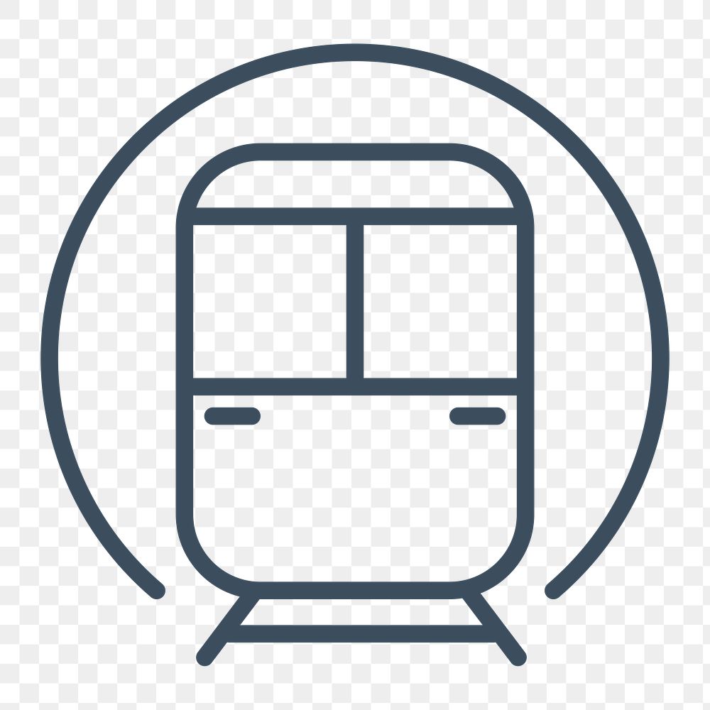 PNG train transportation line icon, transparent background