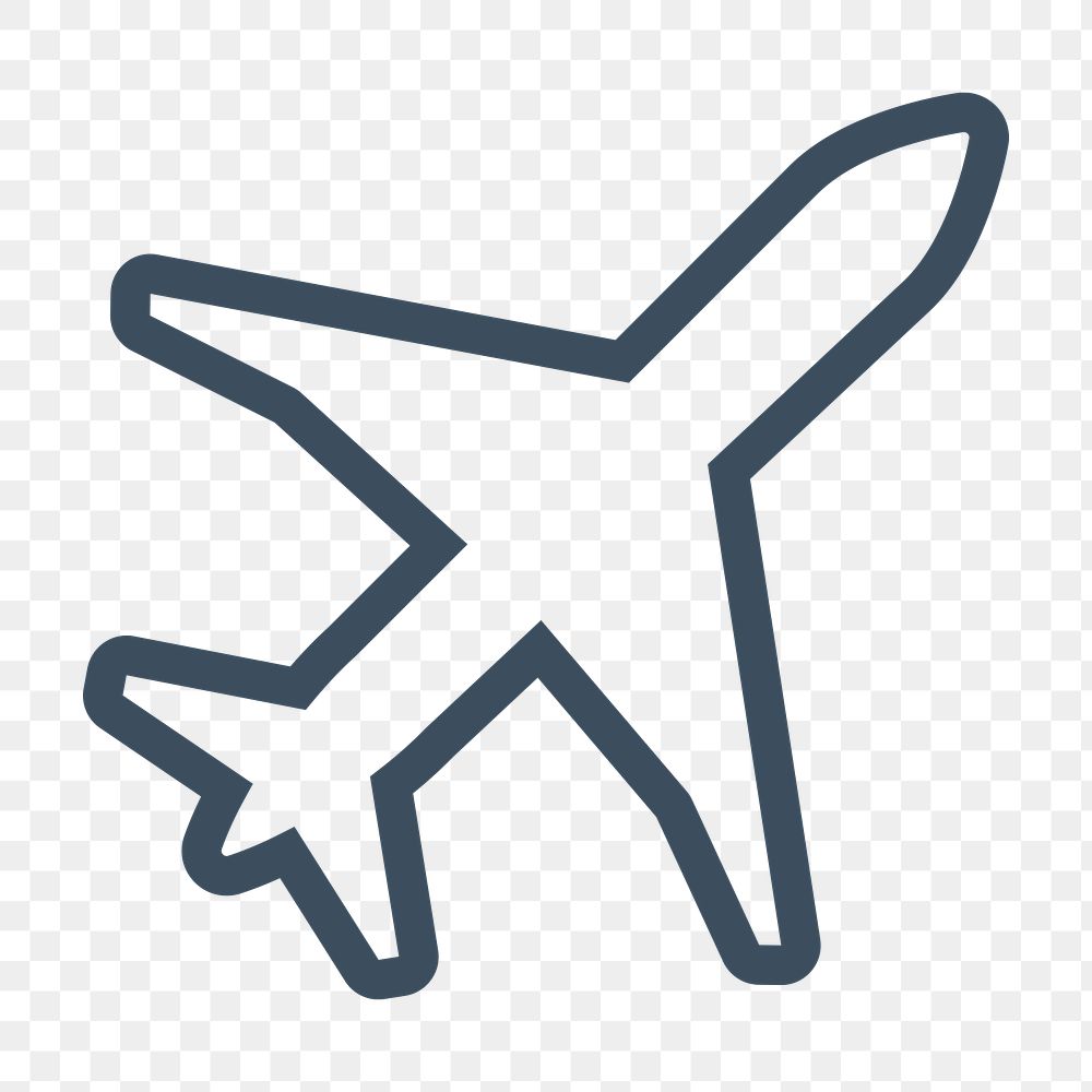 PNG airplane travel line icon, transparent background