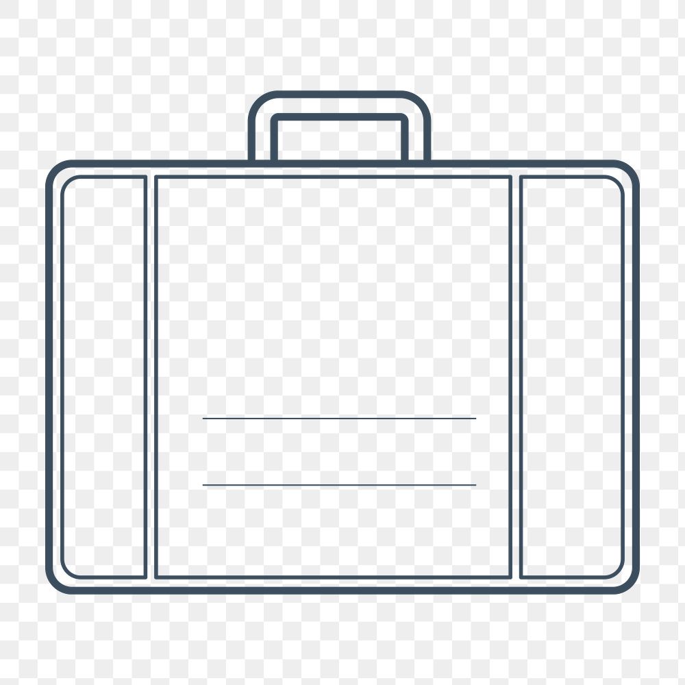 PNG business briefcase line icon, transparent background