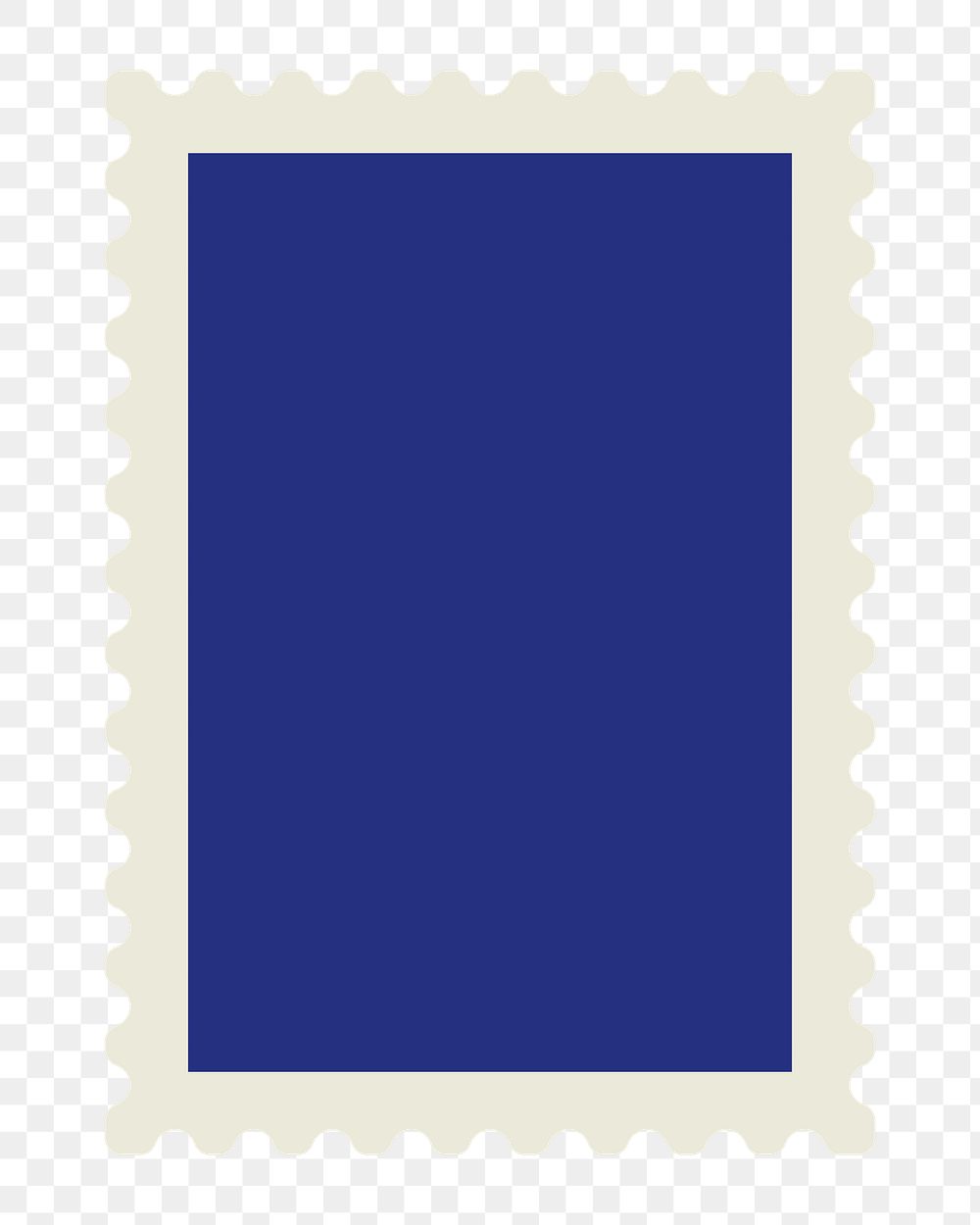 PNG blue postage stamp element, transparent background