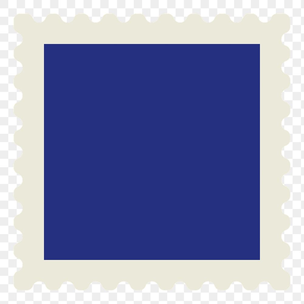PNG blue square stamp element, transparent background