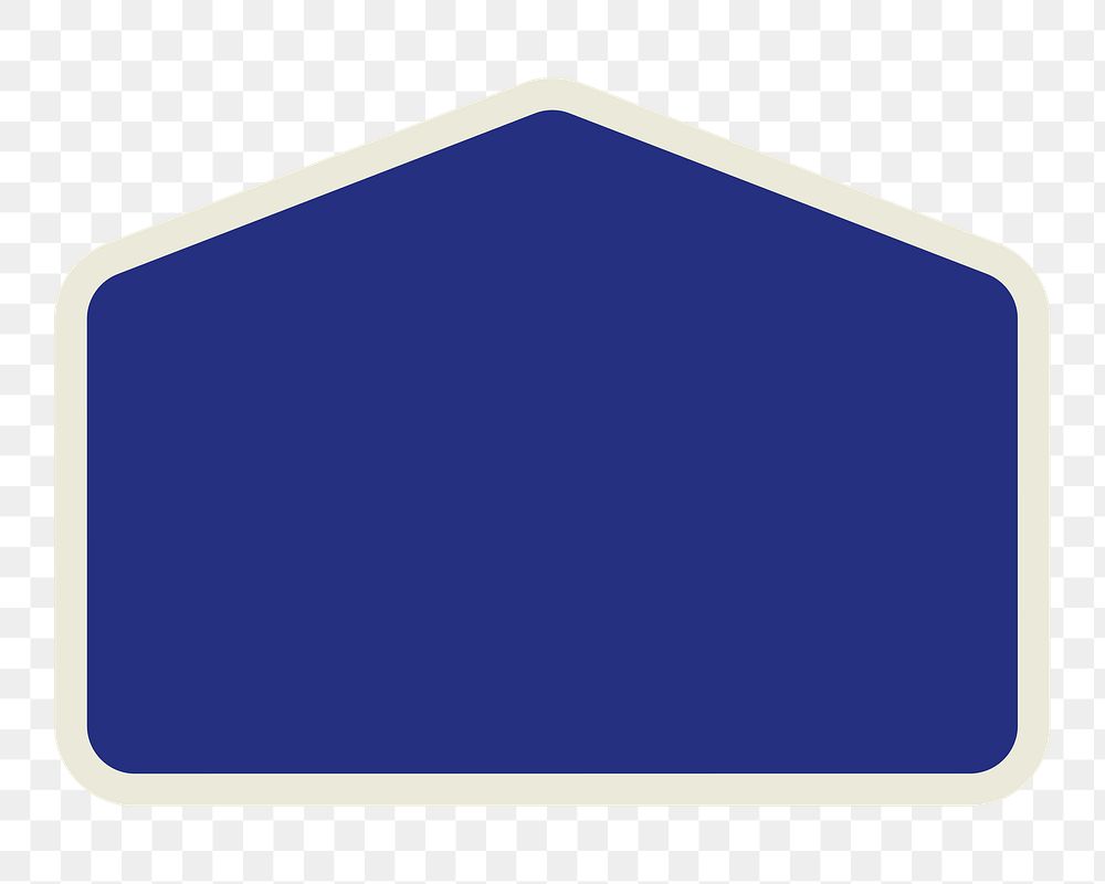 PNG blue pentagon badge element, transparent background
