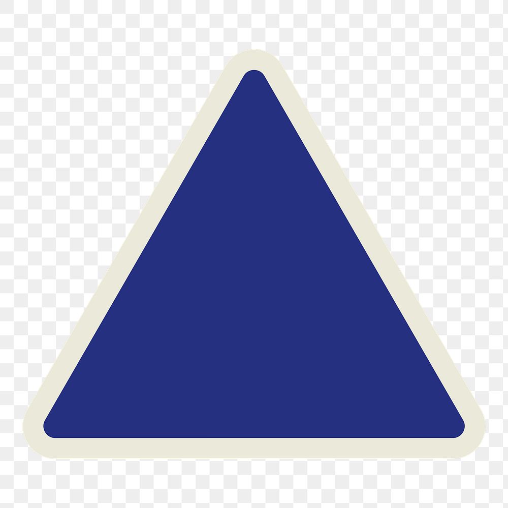 PNG blue triangle badge, transparent background