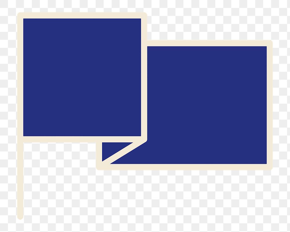 PNG blue goal flag icon, transparent background