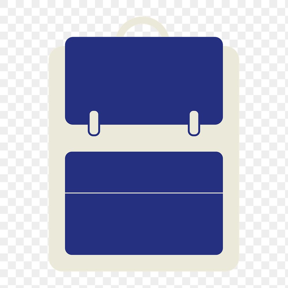 PNG blue school backpack icon, transparent background