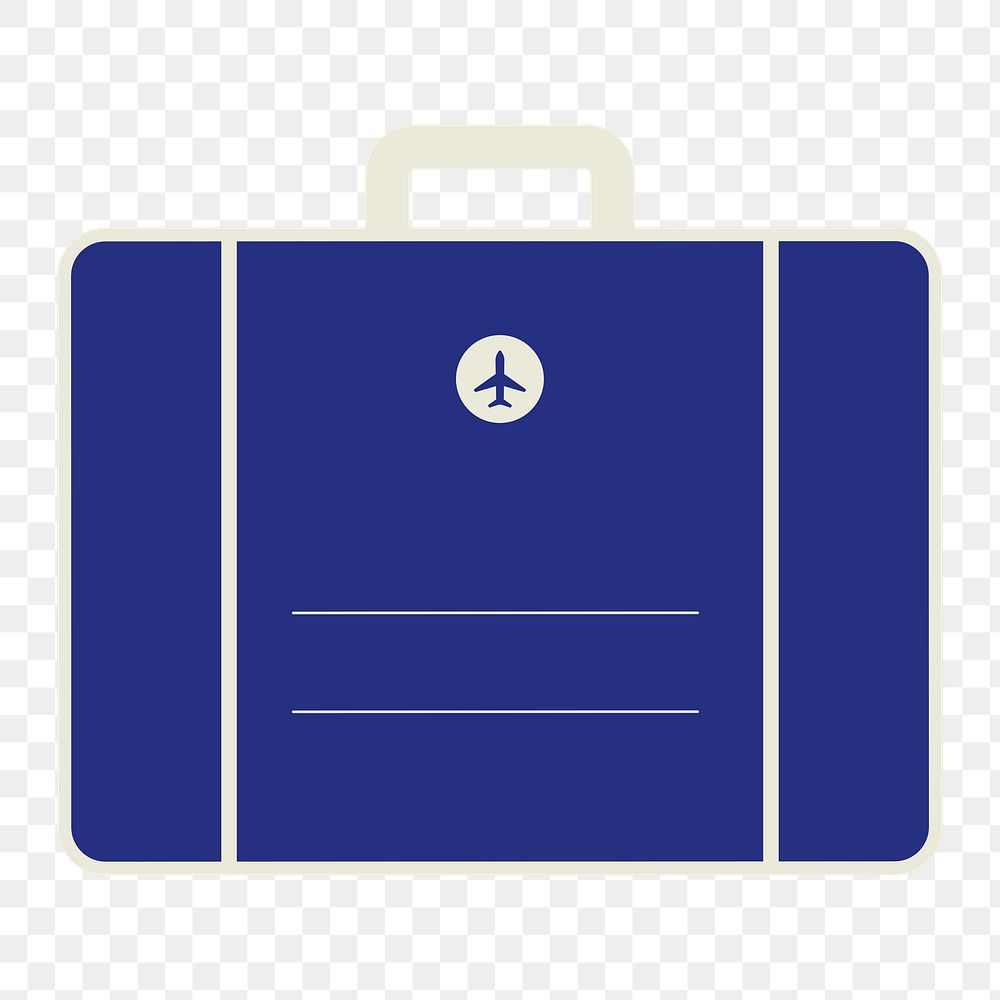 PNG blue travel briefcase icon, transparent background