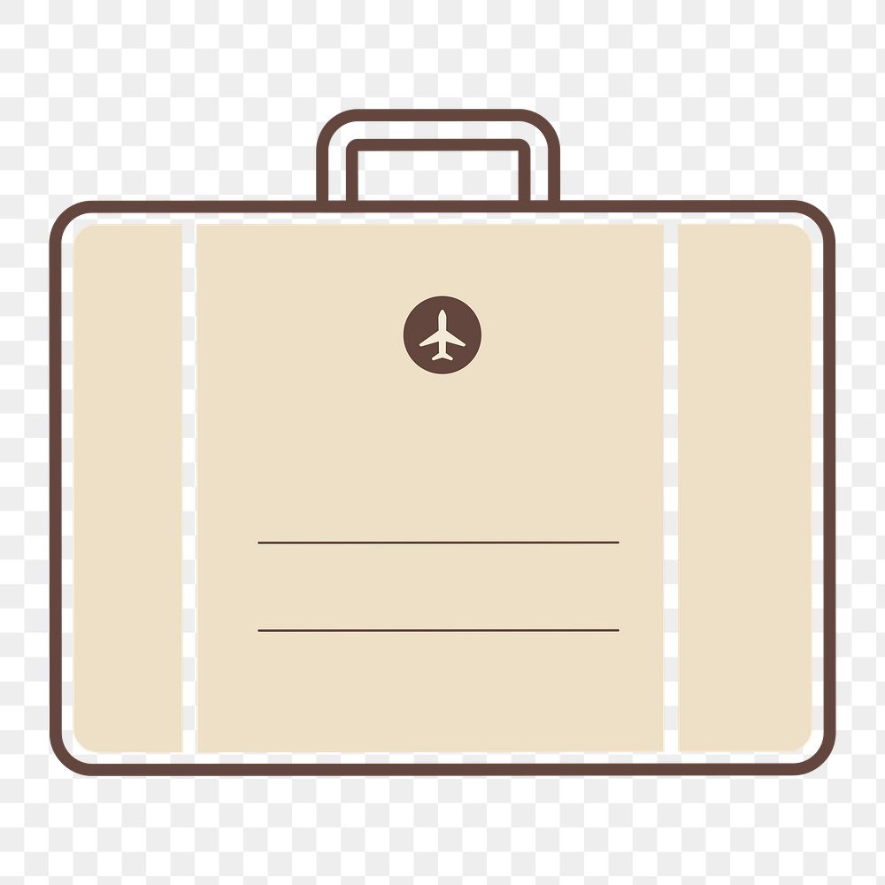 PNG brown travel briefcase icon, transparent background