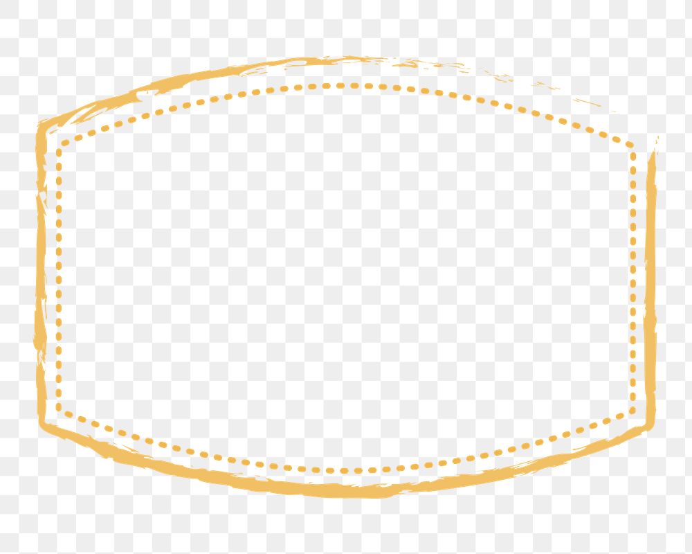 PNG yellow textured line badge, transparent background