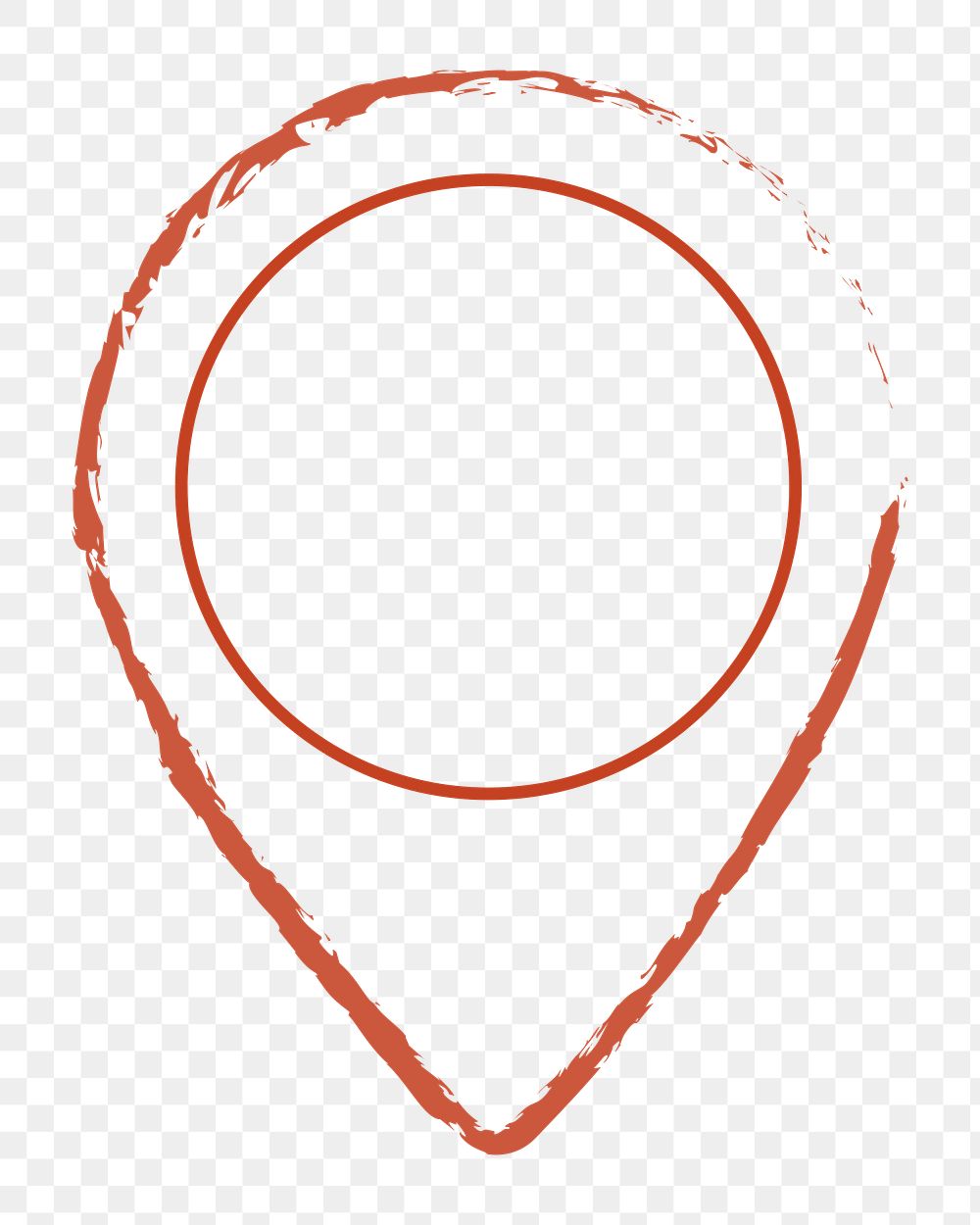 PNG red doodle location pin, transparent background