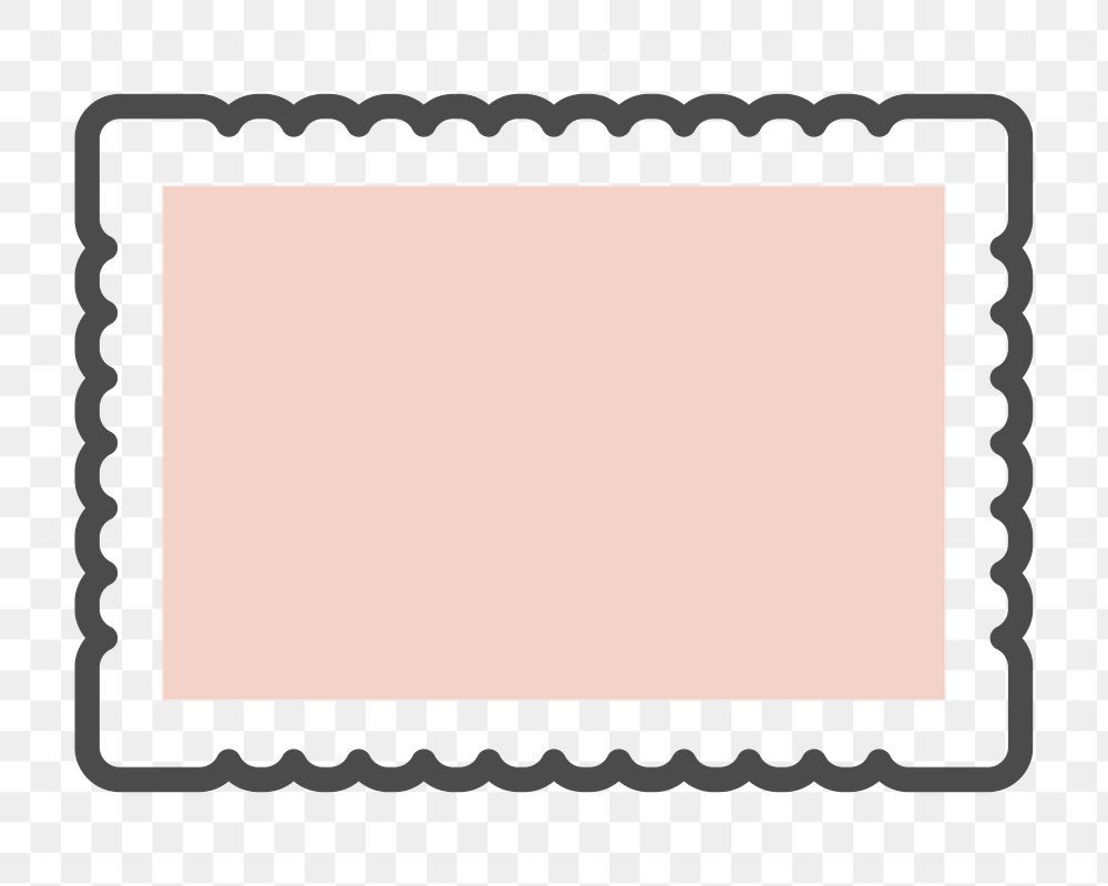 PNG pink postage stamp element, transparent background