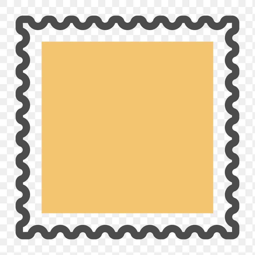PNG yellow postage stamp element, transparent background
