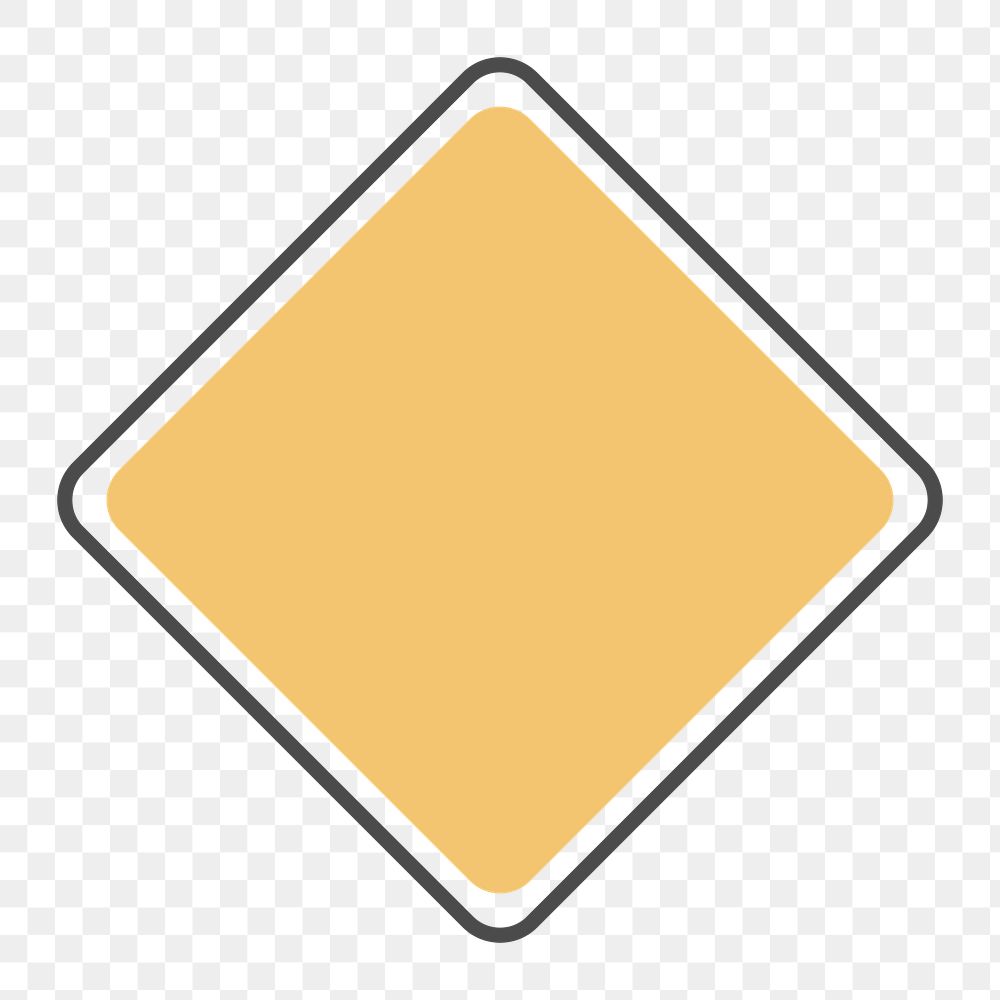 PNG yellow square badge, transparent background