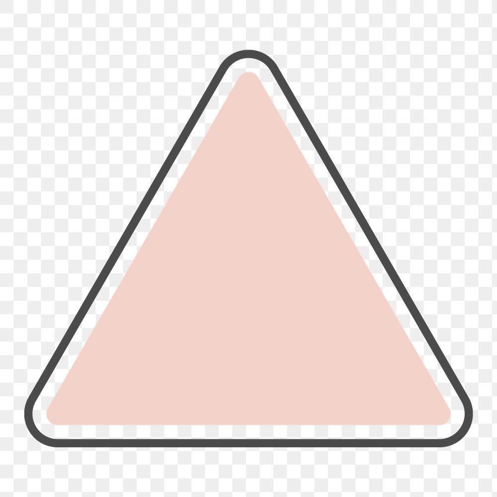 PNG pink triangle badge, transparent background