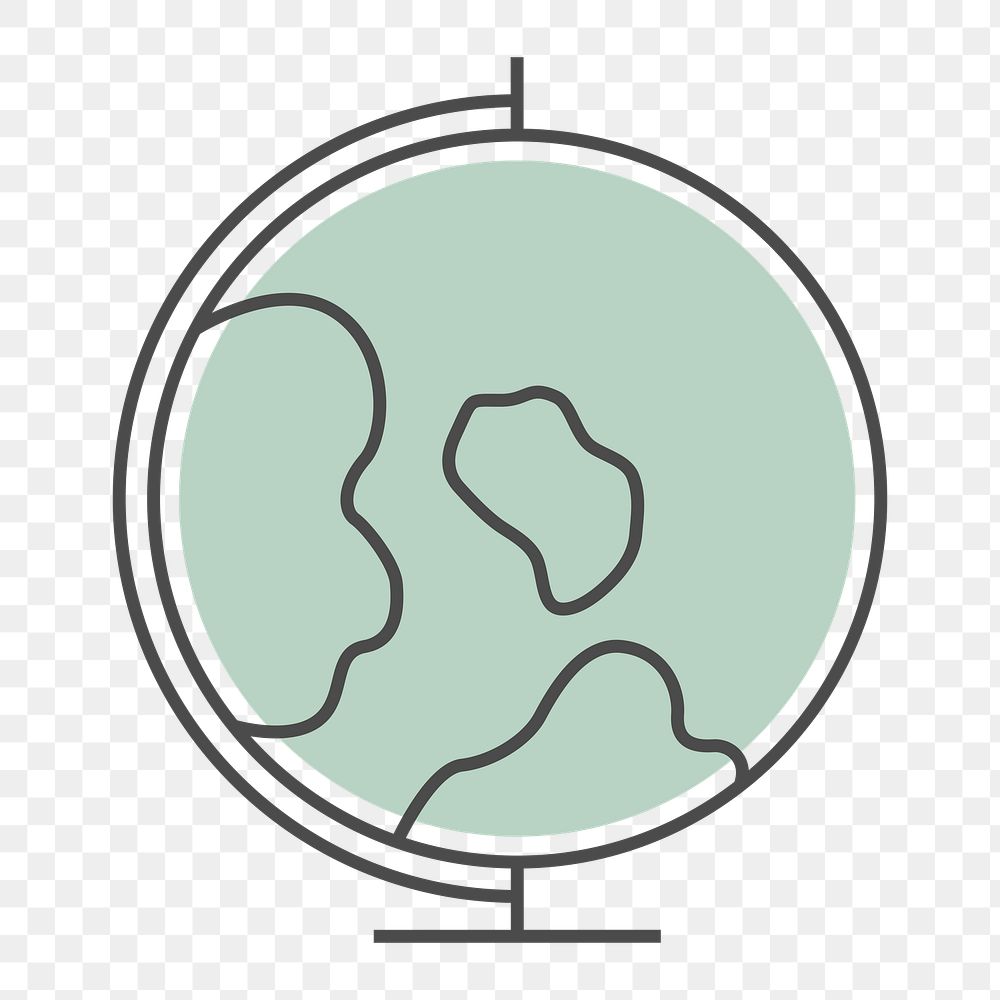 PNG green globe model icon, transparent background