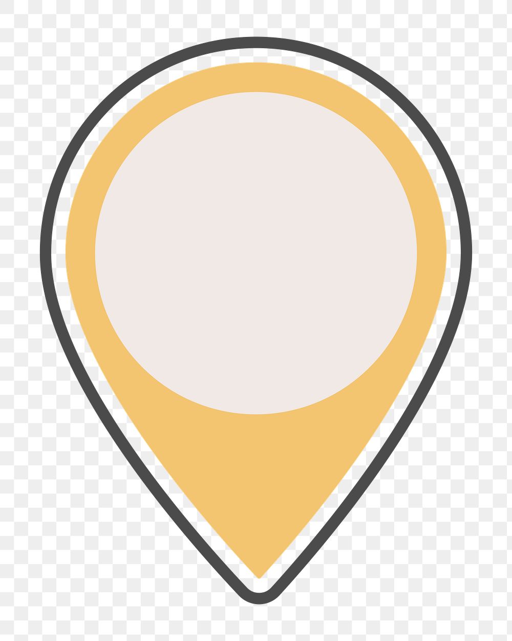 PNG yellow location pin icon, transparent background