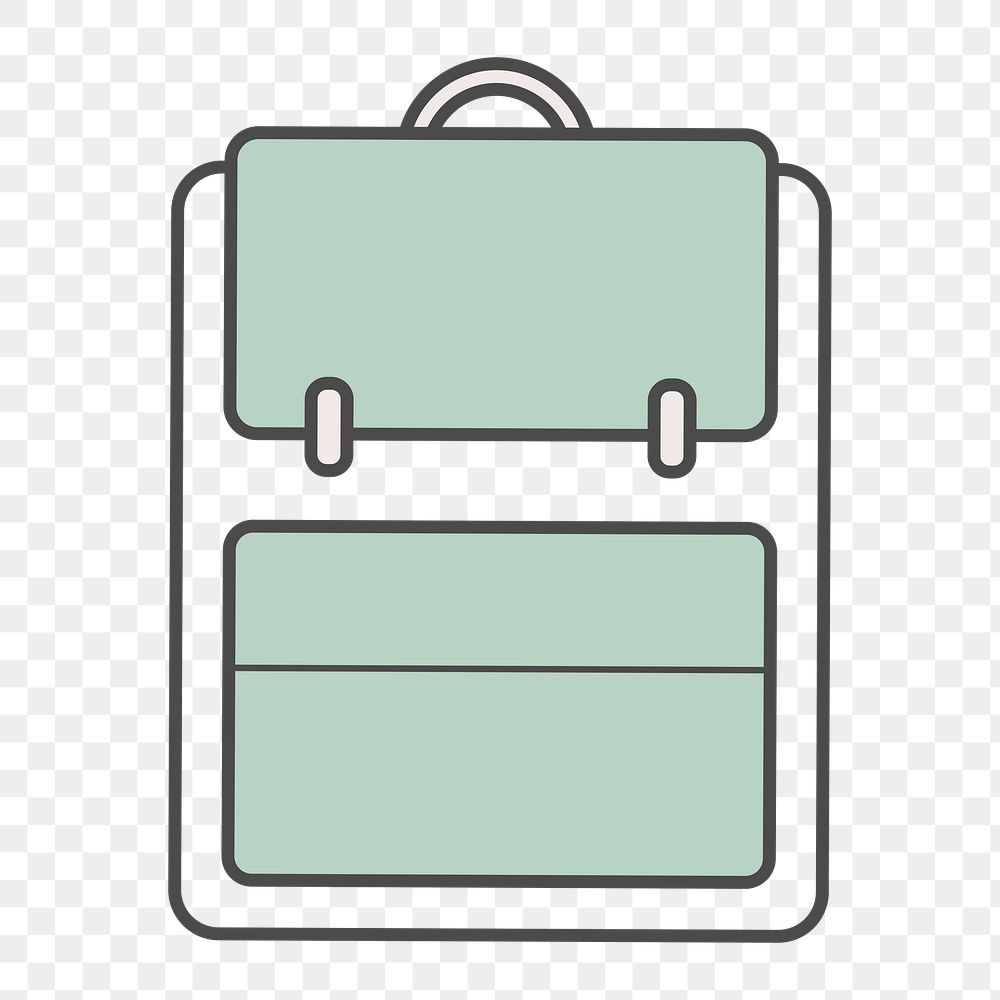 PNG mint green backpack icon, transparent background