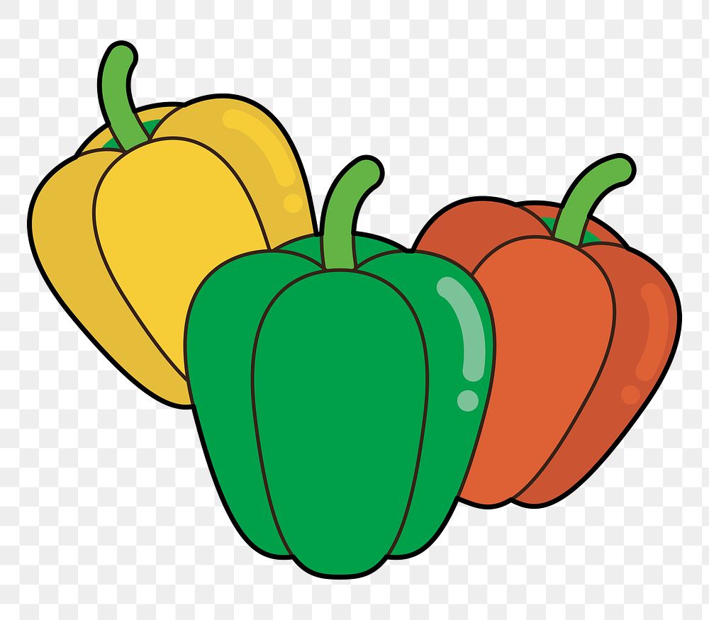 Bell pepper vegetable png clipart, transparent background. Free public domain CC0 image.