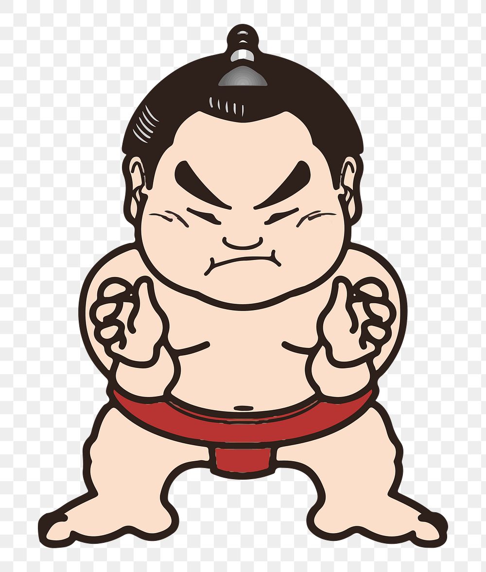 Japanese wrestler png clipart, transparent background. Free public domain CC0 image.