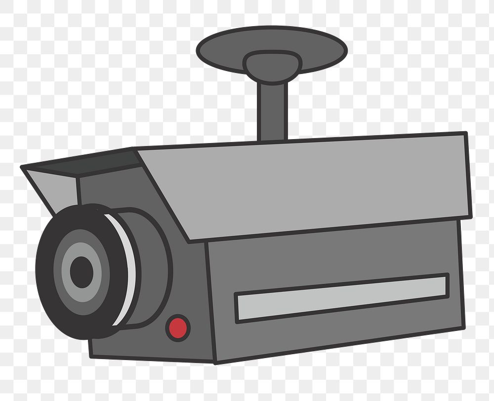 CCTV camera png clipart, transparent background. Free public domain CC0 image.