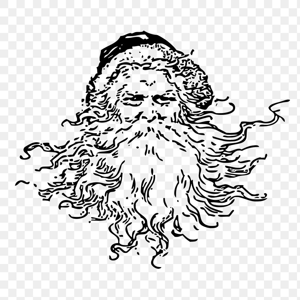 PNG Santa Claus vintage  illustration, transparent background. Free public domain CC0 image.