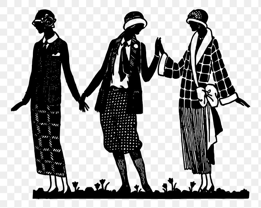 PNG Women's fashion vintage  illustration, transparent background. Free public domain CC0 image.