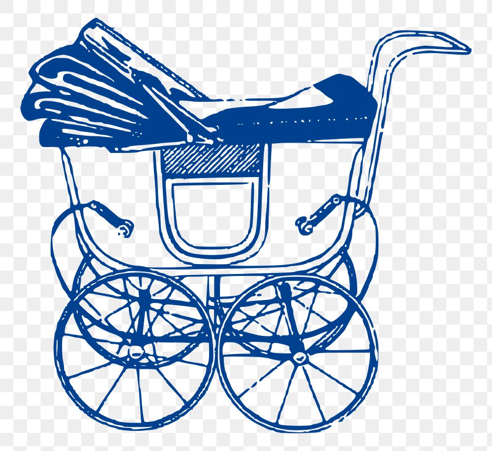 PNG Baby carriage vintage  illustration, transparent background. Free public domain CC0 image.