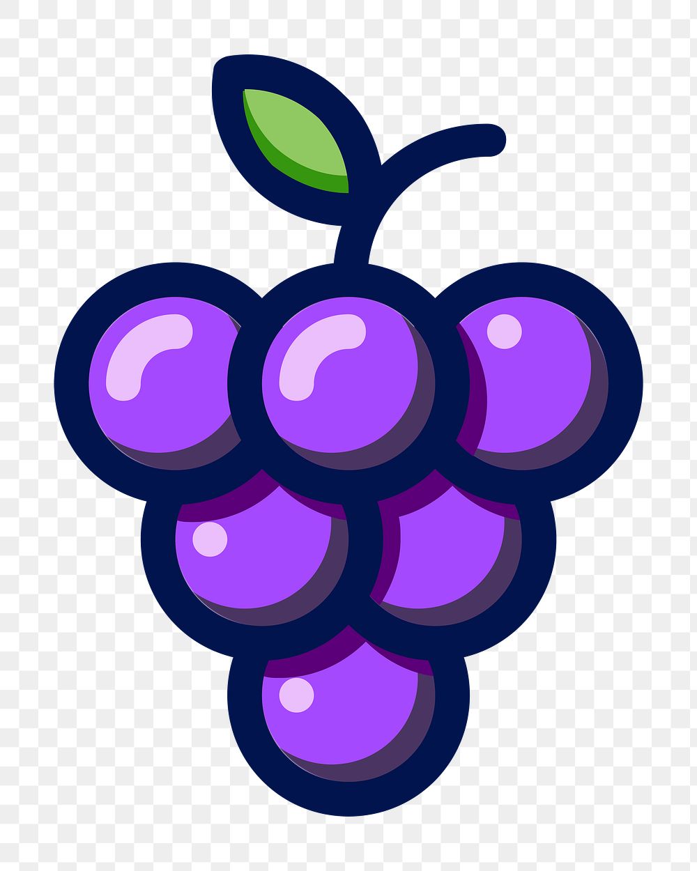 PNG Purple grape fruit sticker,  transparent background. Free public domain CC0 image.