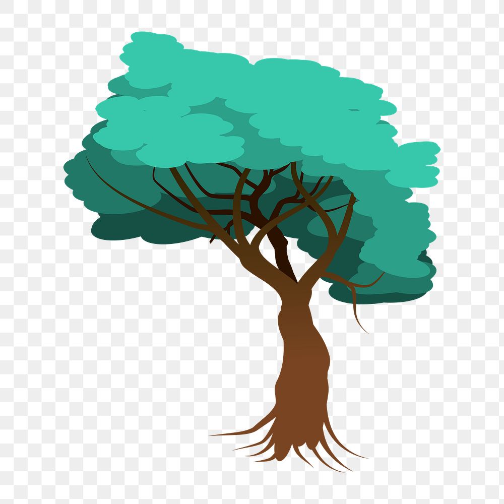 PNG Green tree sticker, transparent background. Free public domain CC0 image.