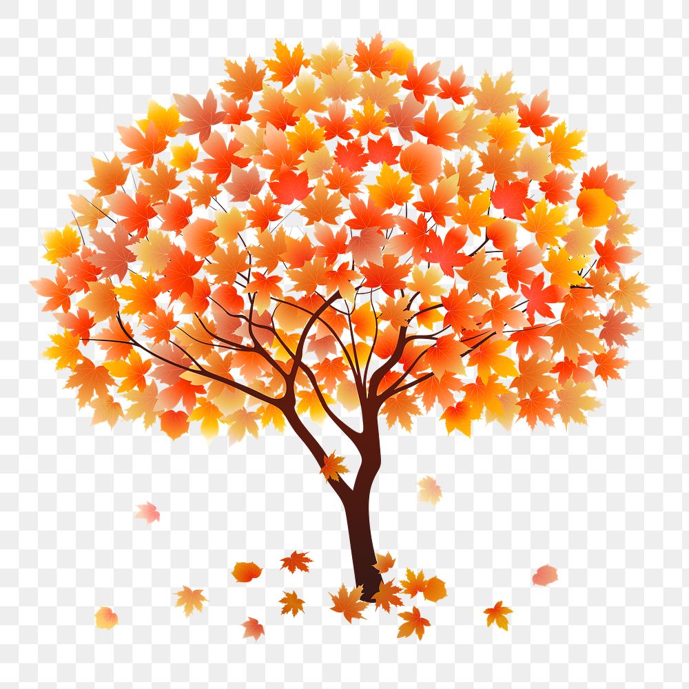 PNG Autumn tree sticker, transparent background. Free public domain CC0 image.