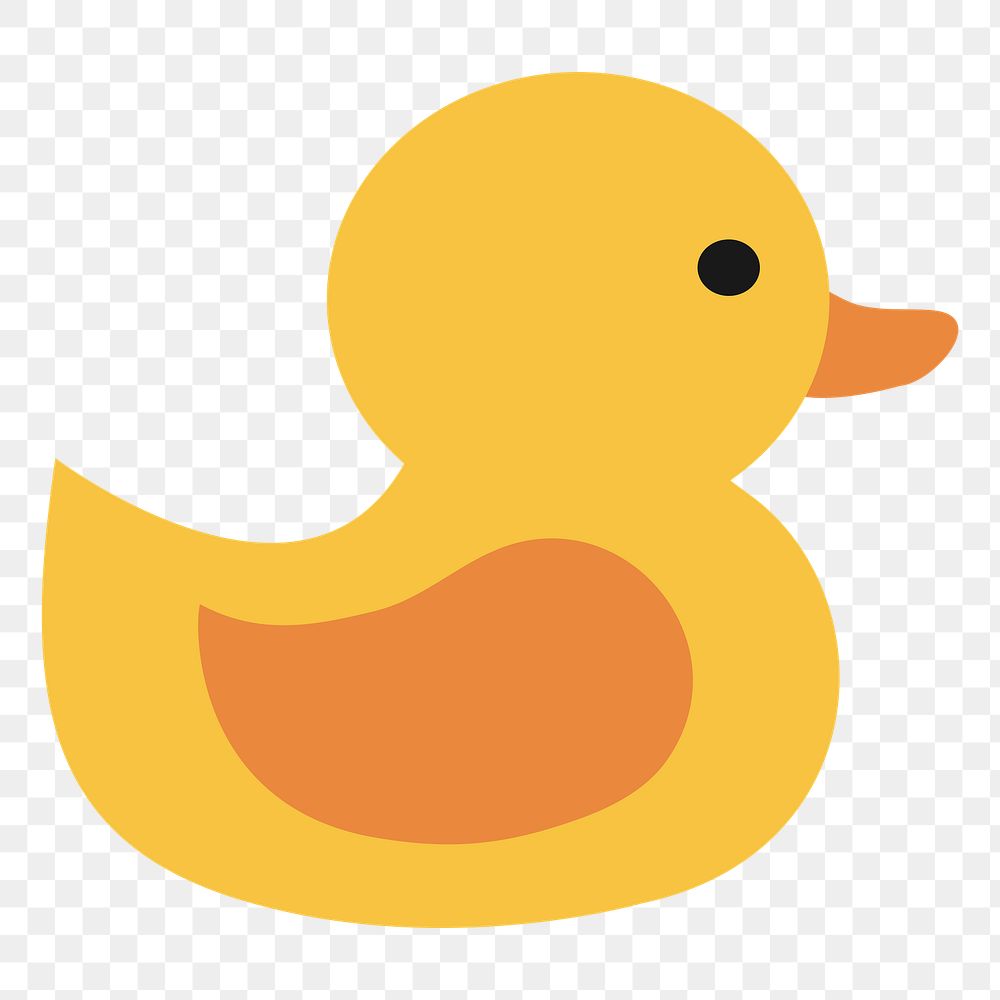 PNG Yellow rubber duck sticker, transparent background. Free public domain CC0 image.
