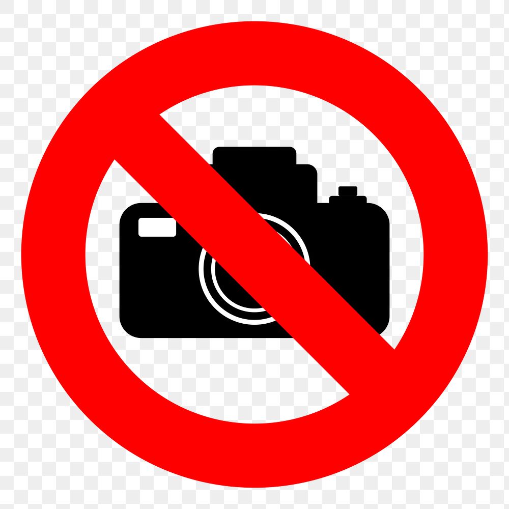 PNG No photography sign sticker,  transparent background. Free public domain CC0 image.