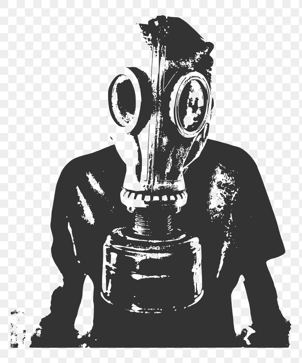 PNG Full face gas mask helmet  illustration, transparent background. Free public domain CC0 image.