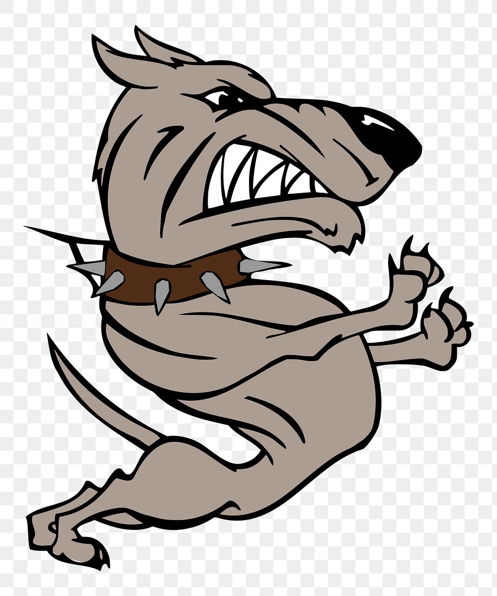 PNG Angry dog cartoon sticker, transparent background. Free public domain CC0 image.