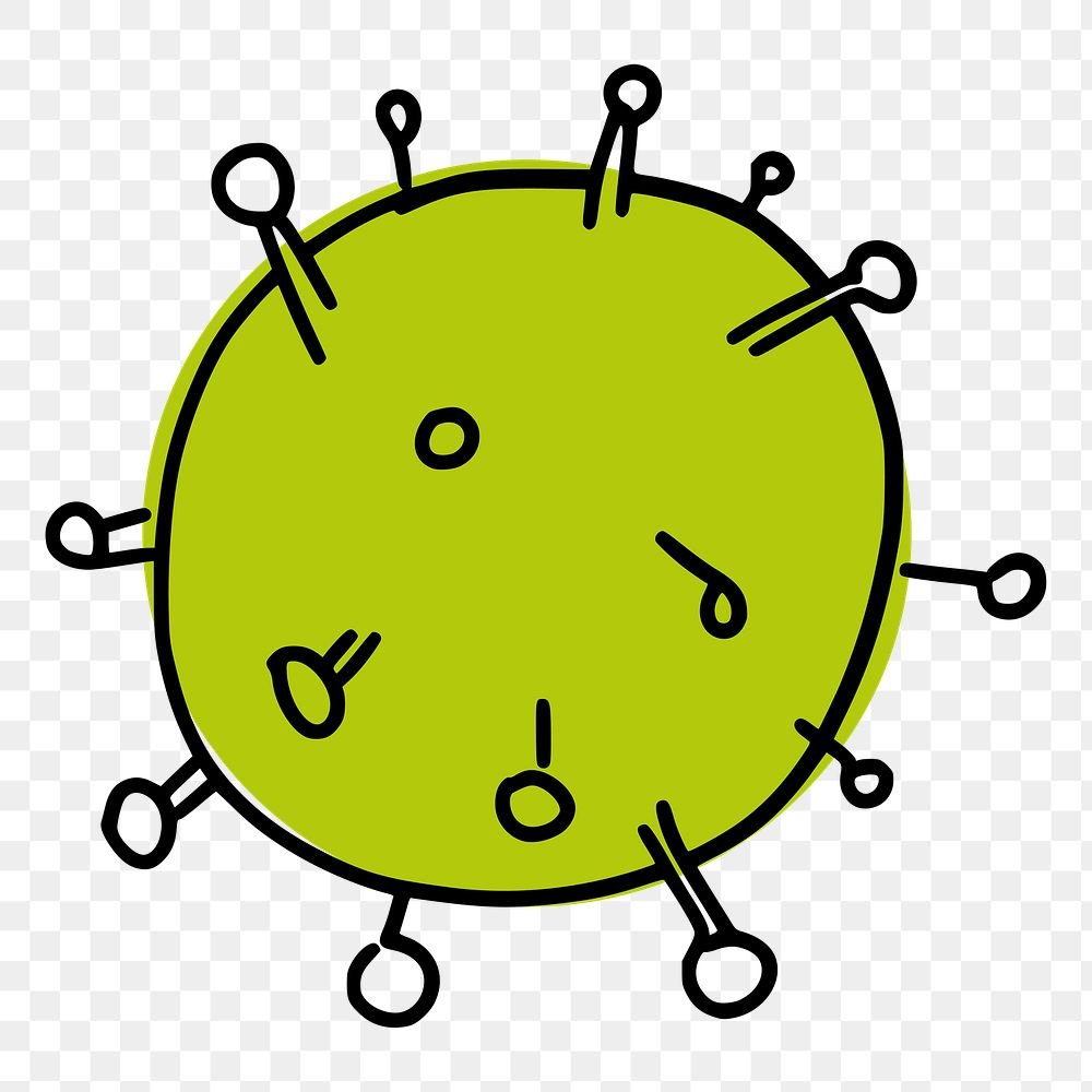 PNG Green color virus cartoon  illustration, transparent background. Free public domain CC0 image.