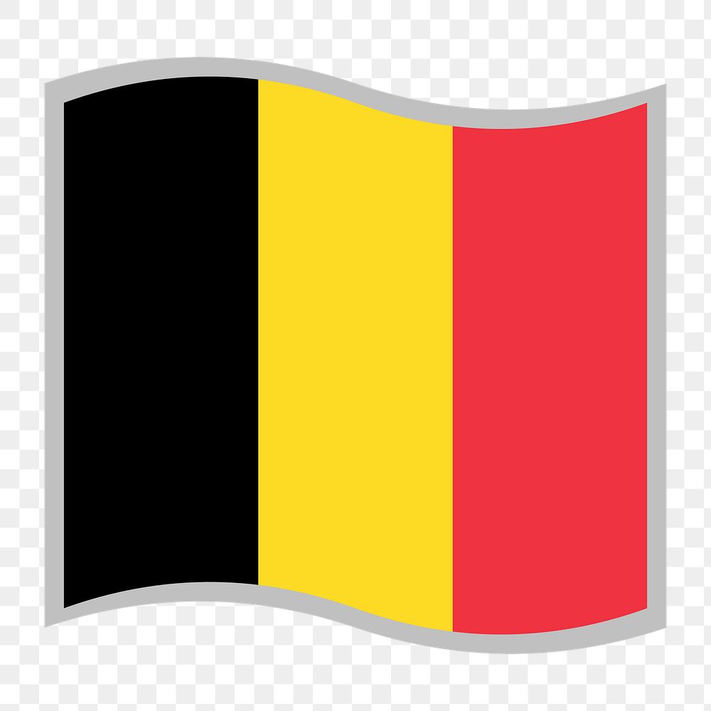 PNG Belgium flag sticker, transparent background. Free public domain CC0 image.