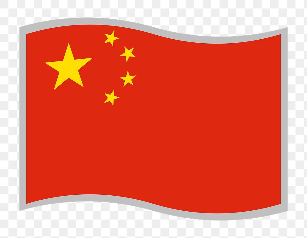 PNG China flag sticker,  transparent background. Free public domain CC0 image.