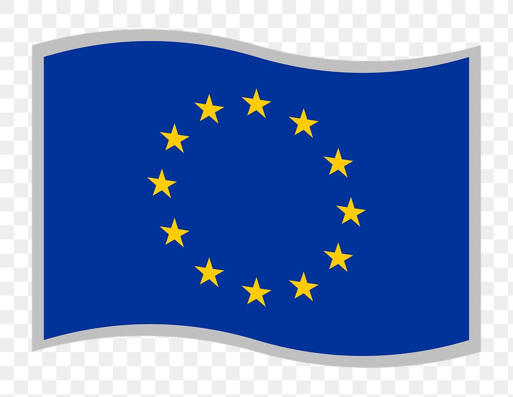 PNG European union flag sticker, transparent background. Free public domain CC0 image.